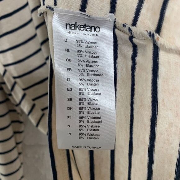 Naketano Drop Shoulder Striped Long Sleeve Top size XS - Picture 5 of 7